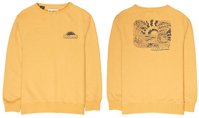 Billabong Sweatshirt Kid's Hippy Car Ride Logo Surfing Sweatshirt - Yellow - New