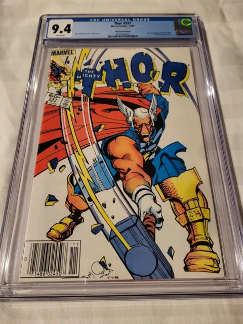 Thor 337 cgc 9.4 Marvel 1983 1st appearance of Beta Ray Bill WHITE pgs NEWSSTAND