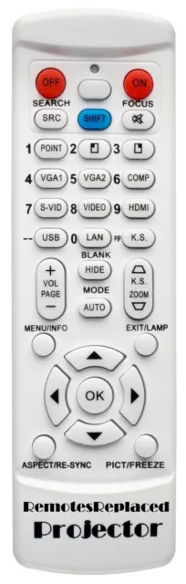 Compatible Replacement Remote Control for the Sony VPS-80DS Projector