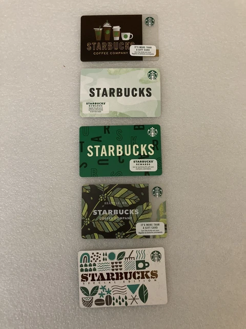 5 Starbucks Gift Cards No/Zero Value