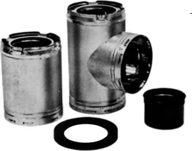 Amerivent 6HS-TA Insulated Stove Pipe Chimney Tee Assmbly 6 x 16.5 x 3in