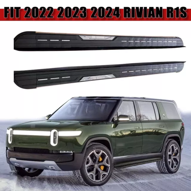 Running Boards Side Steps Nerf Bars Fits For Rivian R1S 2022 2023 2024 ALU