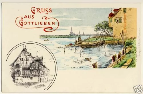 Schweiz GOTTLIEBEN THURGAU * AK um 1900 Lithografie