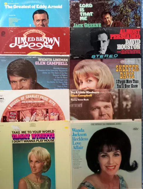 43 COUNTRY LP LOT Willie Nelson TAMMY WYNETTE Jimmy Driftwood WANDA JACKSON 2