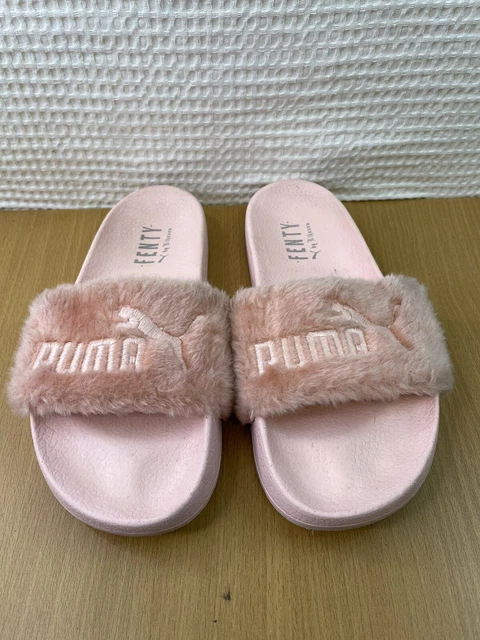 Puma Fenty by Rihanna Leadcat - Pink Faux Fur Slip-On Slides Womens Size 8.5