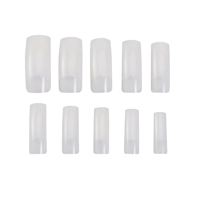 500 Pcs Tapered Square Nail Tips False Nails French Full Cover Half