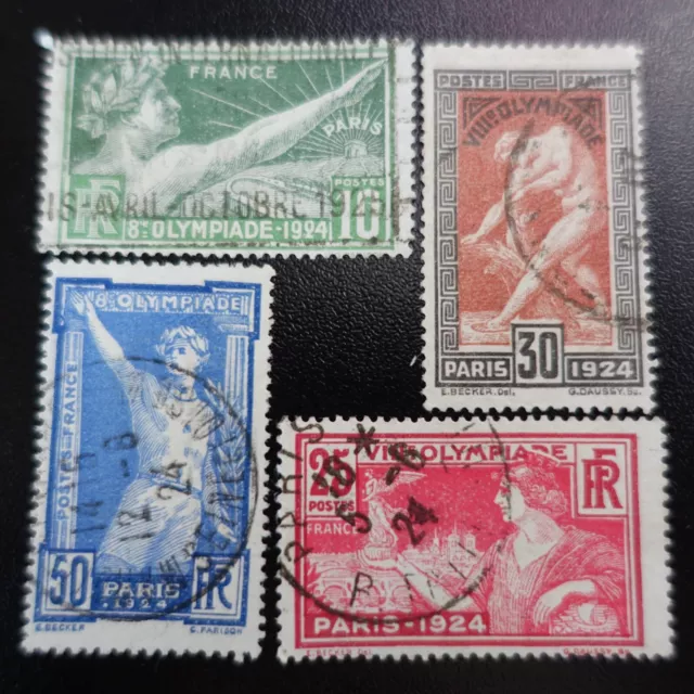 Frankreich Briefmarke Des Olympische Spiele von Paris N° 183/186 ausgelöscht