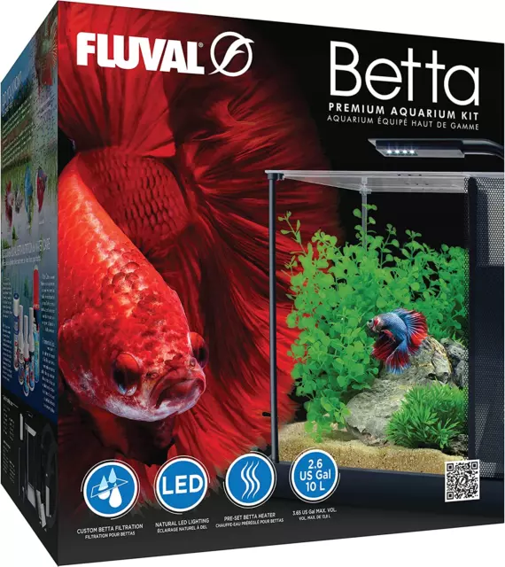 Fluval Betta Premium Aquarium Kit, 2.6 Gallon Quality Free Shipping USA*