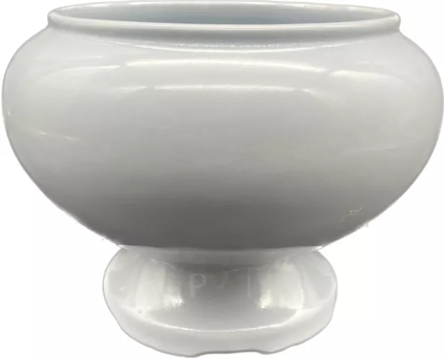 VTG Frankoma Pottery 22A BLUE Footed Vase Planter 6” EUC