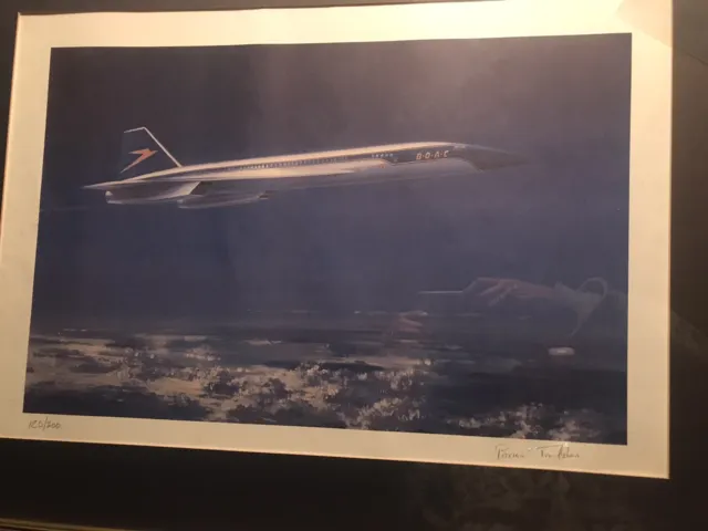 Concorde Poster Signed By Brian Trubshaw Ltd Edition Run