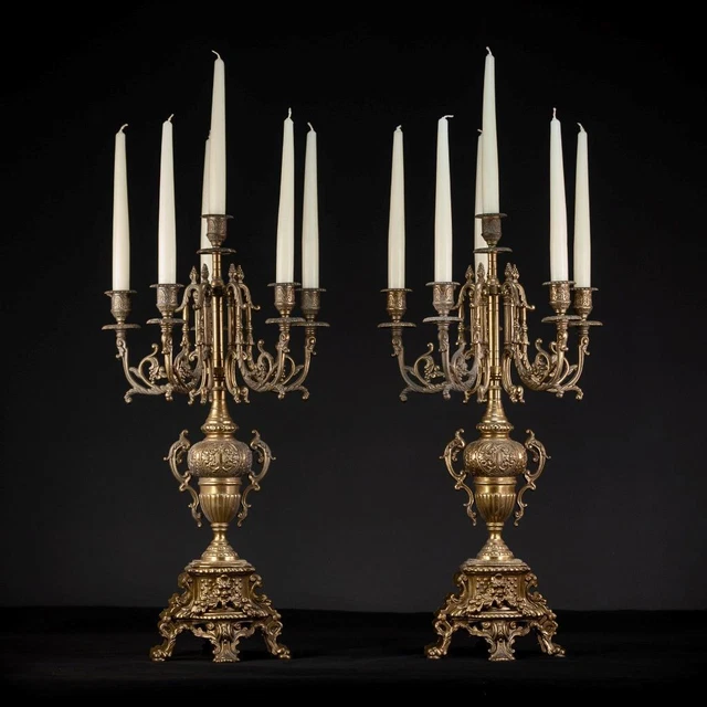 RESERVED for davidgrima68 - DEPOSIT for Pair of Baroque Bronze Candelabras 23.6"