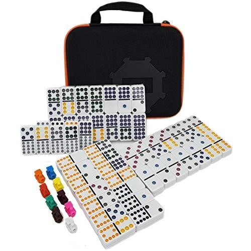 KALOLARY MEXICAN TRAIN Dominoes Game, 91 Pieces Double 12 Color