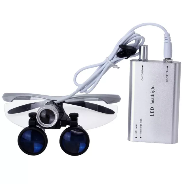 Dental Medical Surgical Binocular Magnifier Loupe 3.5X with LED Head Light