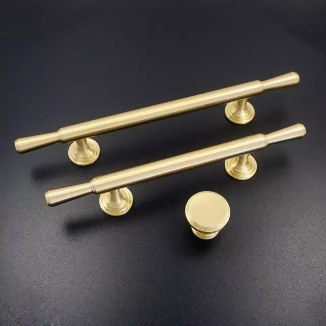 Solid Brass Drawer Pulls Knobs Cupboard Handles Cabinet Brushed Brass Pulls