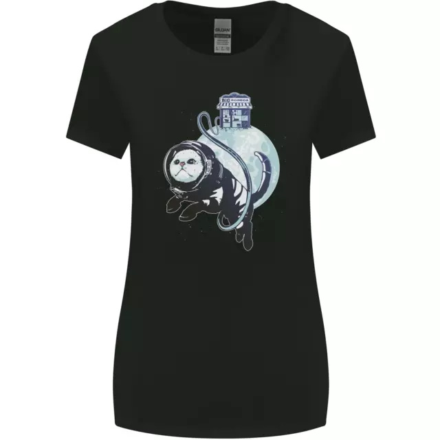 Space Astronaut Cat Funny Womens Wider Cut T-Shirt