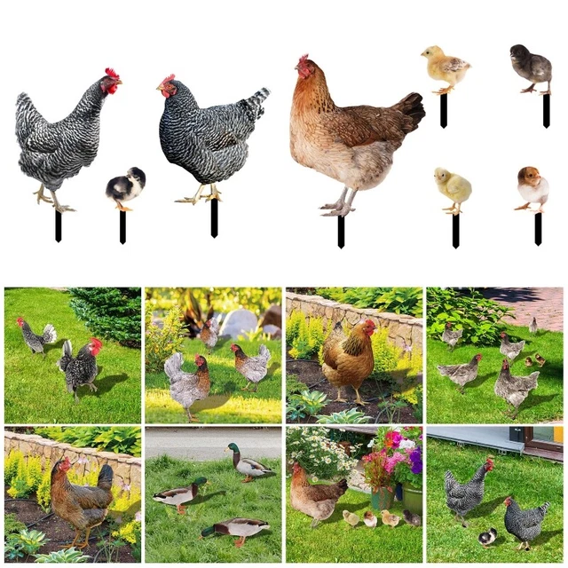 Chicken Garden Stakes Stake Sculpture for Yard Outdoor Lawn Ornaments