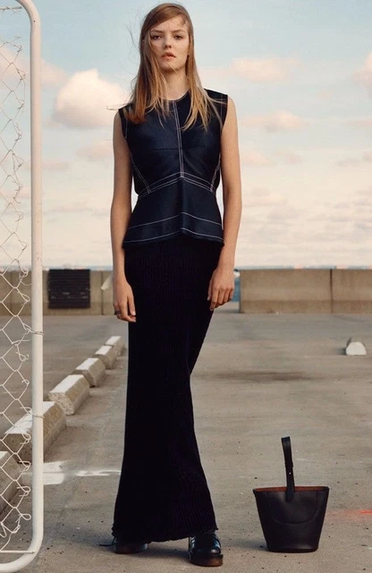 ZARA STUDIO WOOL Maxi Dress Blue Navy Blue Wool Long Size XS S 104.95 -  PicClick UK