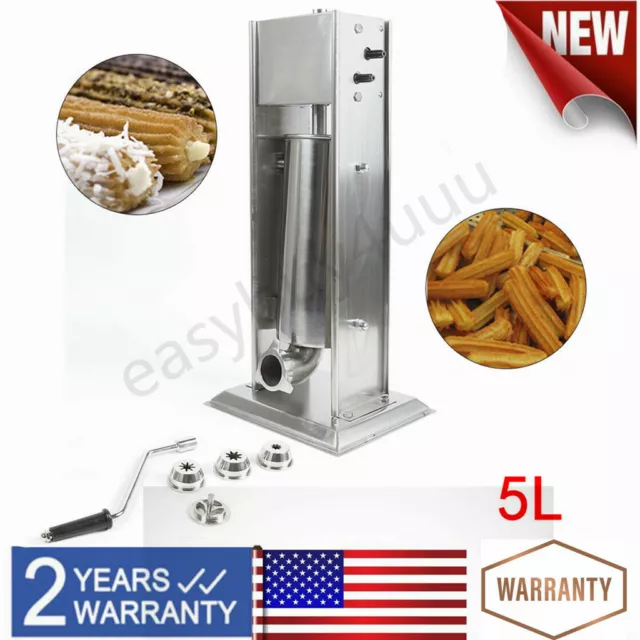 5L Stainless Steel Manual Spanish Donuts Churrera Churro Maker Machine Filler