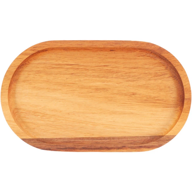 Plateau Decoratif Piriuuo Plateau De Service Ovale En Bois D'acacia - 20 X 12 X 1,5 Cm - Marron - Pour Pain, Desserts, Biscuits, Thu00e9, Cafu00e9, Gu00e2teaux, Fruits, Petits Objets Plateau Aperitif