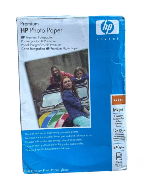 Papier Photo Glacé HP Premium Photo Glossy Paper / 10x15 cm 60 feuilles 240g/m²