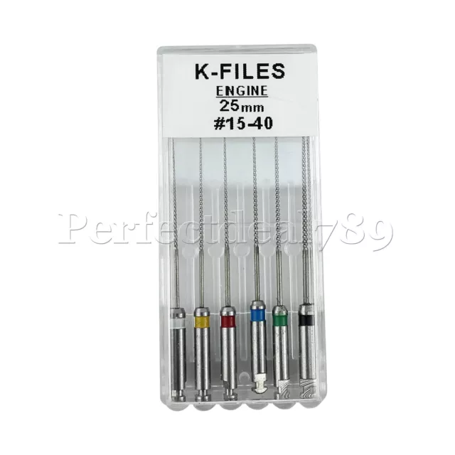 6Pcs Dental Endo Rotary Root Canal SST Engine K-files #15-40 25MM Endodontic PD
