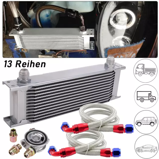 Universal Zusatz Kit Ölkühler 13 Reihen Oil Cooler AN8 Anschluss-Set Thermostat