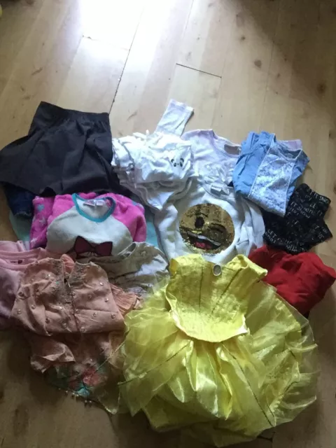 Girls clothes age 6-8/ school/PE/Disney dress/pyjamas/training/vests (26 items)