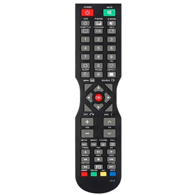 For SONIQ TV Replacement Remote Control (QT166, QT155, QT155S, QT1D) NO SETUP