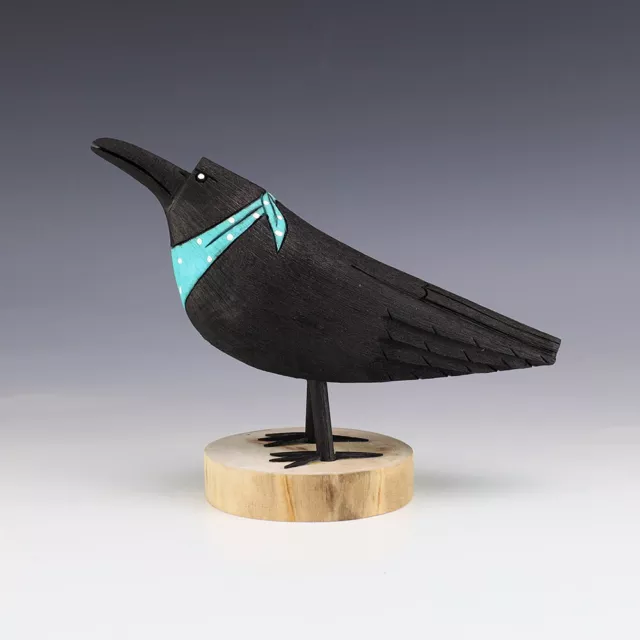 Native American Navajo Folk Art Crow By Orleen & Ray Lansing
