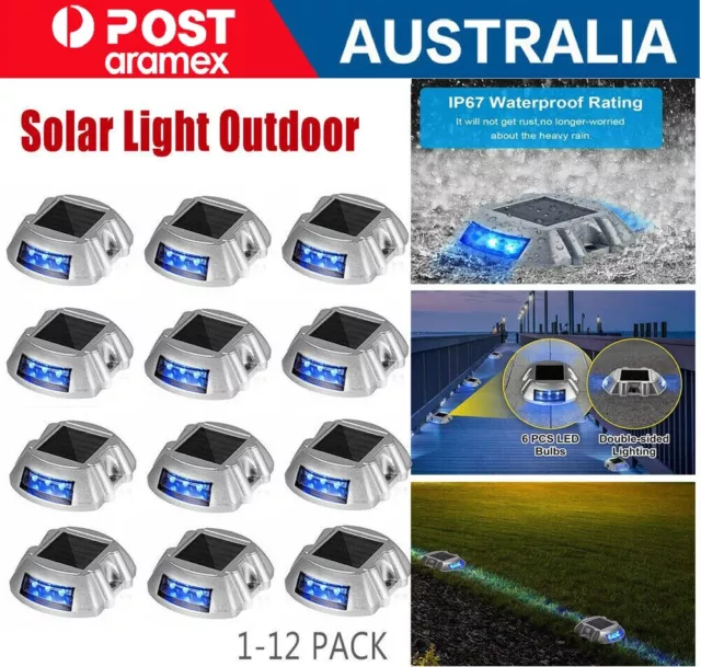 2-12x Solar Driveway Light Deck Pathway Lights Solar Dock LED Light Safety Light