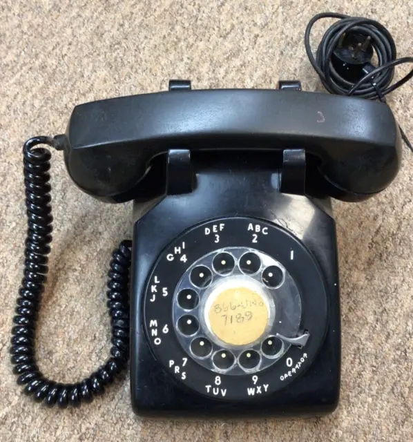 Vintage Western Electric/Bell System Black Rotary Dial 500 Desk Telephone (654)