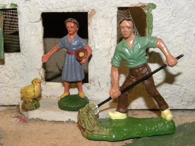 JOUET ANCIEN DILIGENCE marque Elastolin années 1950 ave personnages pour diorama EUR 89,00 - FR