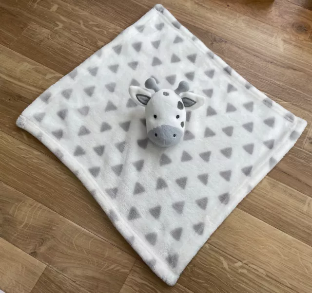 Primark Baby White Grey Triangles Giraffe Cow Comforter Blankie Soft Toy Blanket