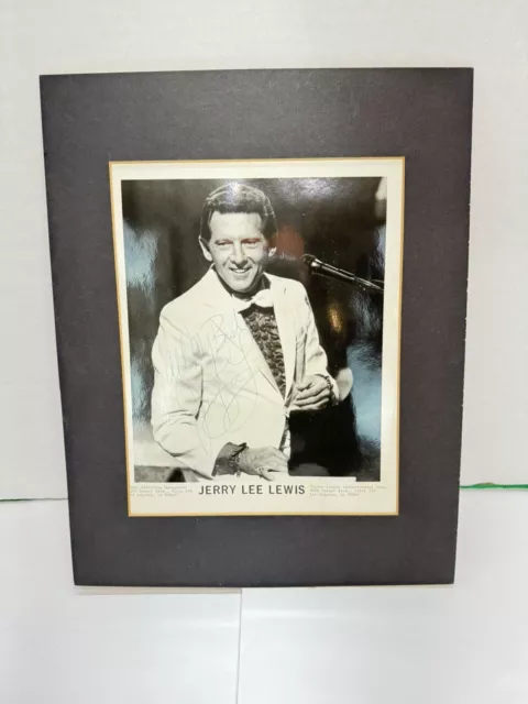 Jerry Lee Lewis Musician Autographed 8x10 Vtg Cooper Ent Shilling Great Balls Of