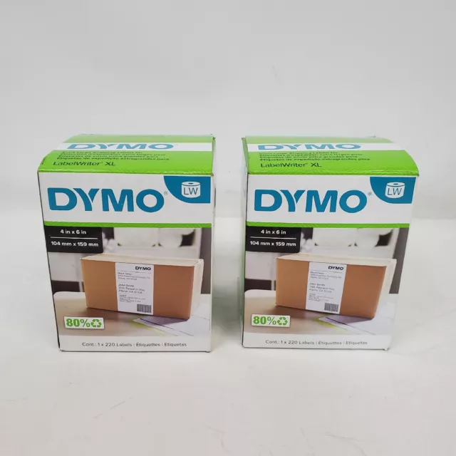 2 Rolls of Genuine DYMO LabelWriter Shipping Labels 4x6 White 220 Labels 1744907