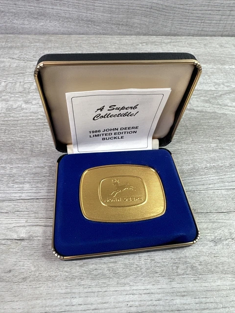 Collectible 1986 John Deere Advertising 24K Gold Plated Belt Buckle 5662 of 6000