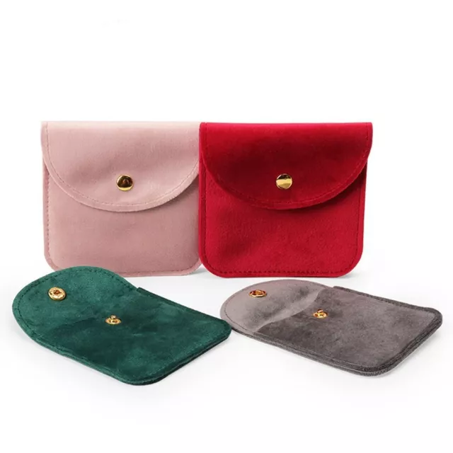 NEW VELVET SNAP Button Storage Pouch Gift Bag Packaging Bag Jewelry Bag ...