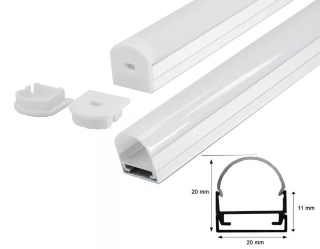 2 Metro Adorno Perfil de Aluminio Carril LED Canal Sistema para Tira