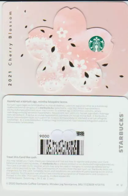 Hungary Starbucks card, No value,PIN intact - 2020 - Sakura - Cherry Blossom
