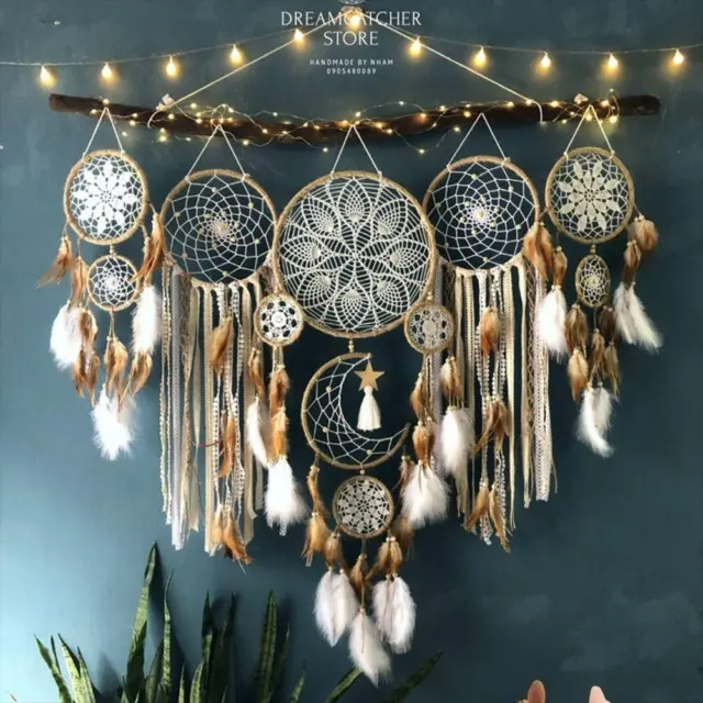 5Pcs Moon and Sun Dream Catcher Wall Hanging Pedant  Adult Living Room