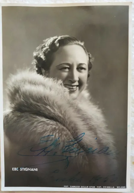 OPERA - Autographed photo of italian mezzo-soprano EBE STIGNANI