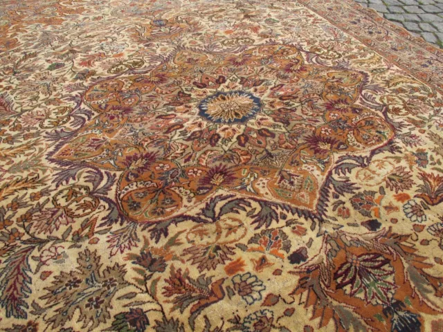 Tapis oriental, tapis floral noué à la main, grand tapis en laine, tapis...