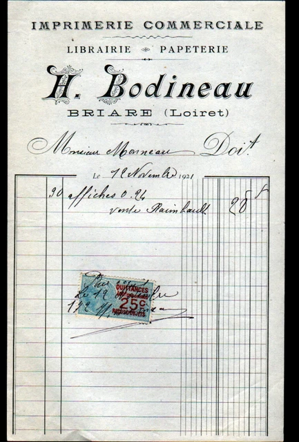 BOURGES (18) BISCUITERIE / BISCUITS F. DUBOIS Facture en