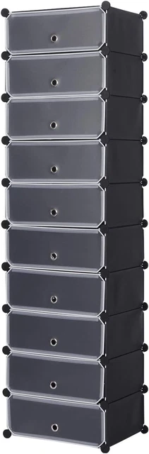 Scarpiera In Acrilico Trasparente Per Bambini – 4 Sezioni, Misura 32x14,5x13 Cm, Impilabile E Versatile Per Armadio E Libreria