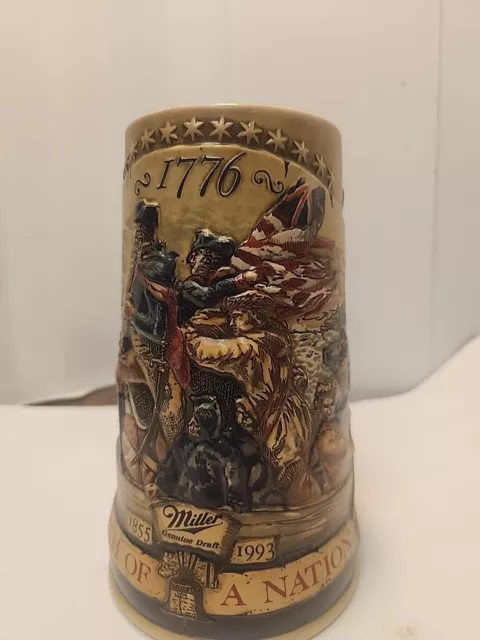 Miller High Life Birth of A Nation Beer Stein 1776 Third in a Series