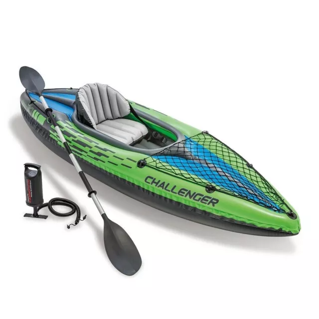 Intex Challenger Sports K1 Kayak Inflatable 1 Person Raft Lake Paddle Boat