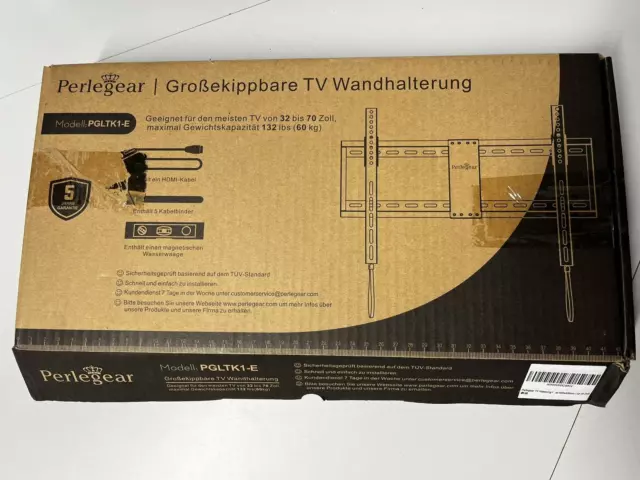 Perlegear Neigbare TV Wandhalterung   70 Zoll /HDMI Kabel/Montageset/Wasserwaage