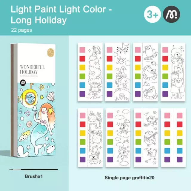 Kids Pocket Watercolor Painting Book DIY Coloring Book Gift for