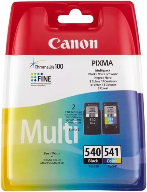 Canon Genuine Ink Cartridges PG-540/CL-541 - Pack of 2 Multi-Coloured For Select