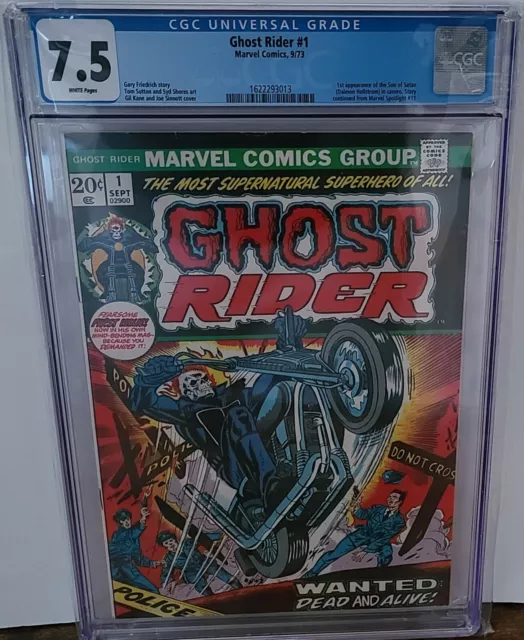 Ghost Rider #1 CGC 7.5 VF- 1st Son of Satan Daimon Hellstrom Marvel 1973 white